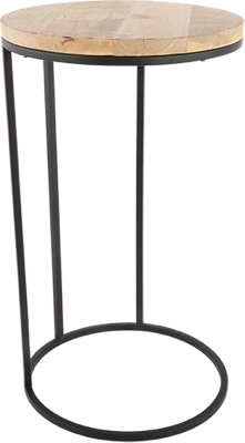 Nico bijzettafel hout met zwarte poten