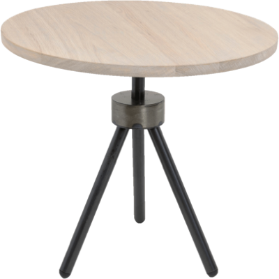 Tomas bijzettafel hout met zwarte poten